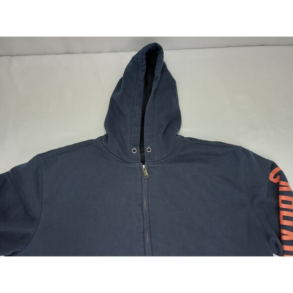 Carhartt Mens Rain Defender Fleece Lined Graphic Full Zip Sweatshirt Navy XL - Picture 3 of 12